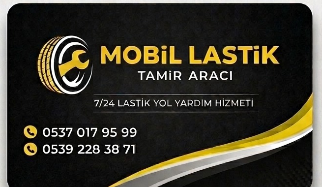 Mobil Lastik Tamir Aracı kartvizit ön yüz